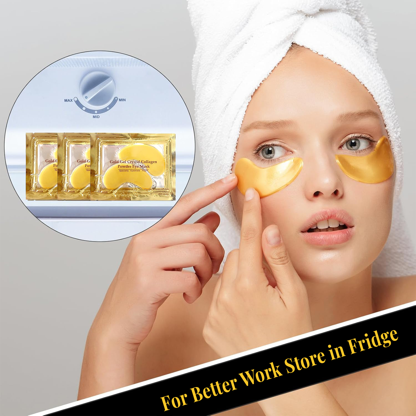 Gold Under Eye Mask - Hydrolyzed Collagen, Facial Mask, Moisturizing, Smooth, Suitable for night care, perfect gift