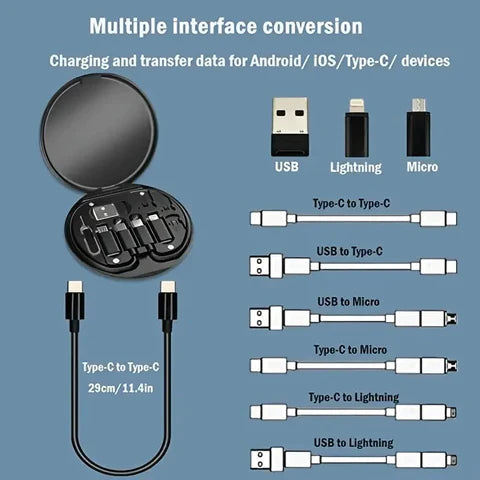 5 In 1 Data Cable Set, Fast Charging Cables